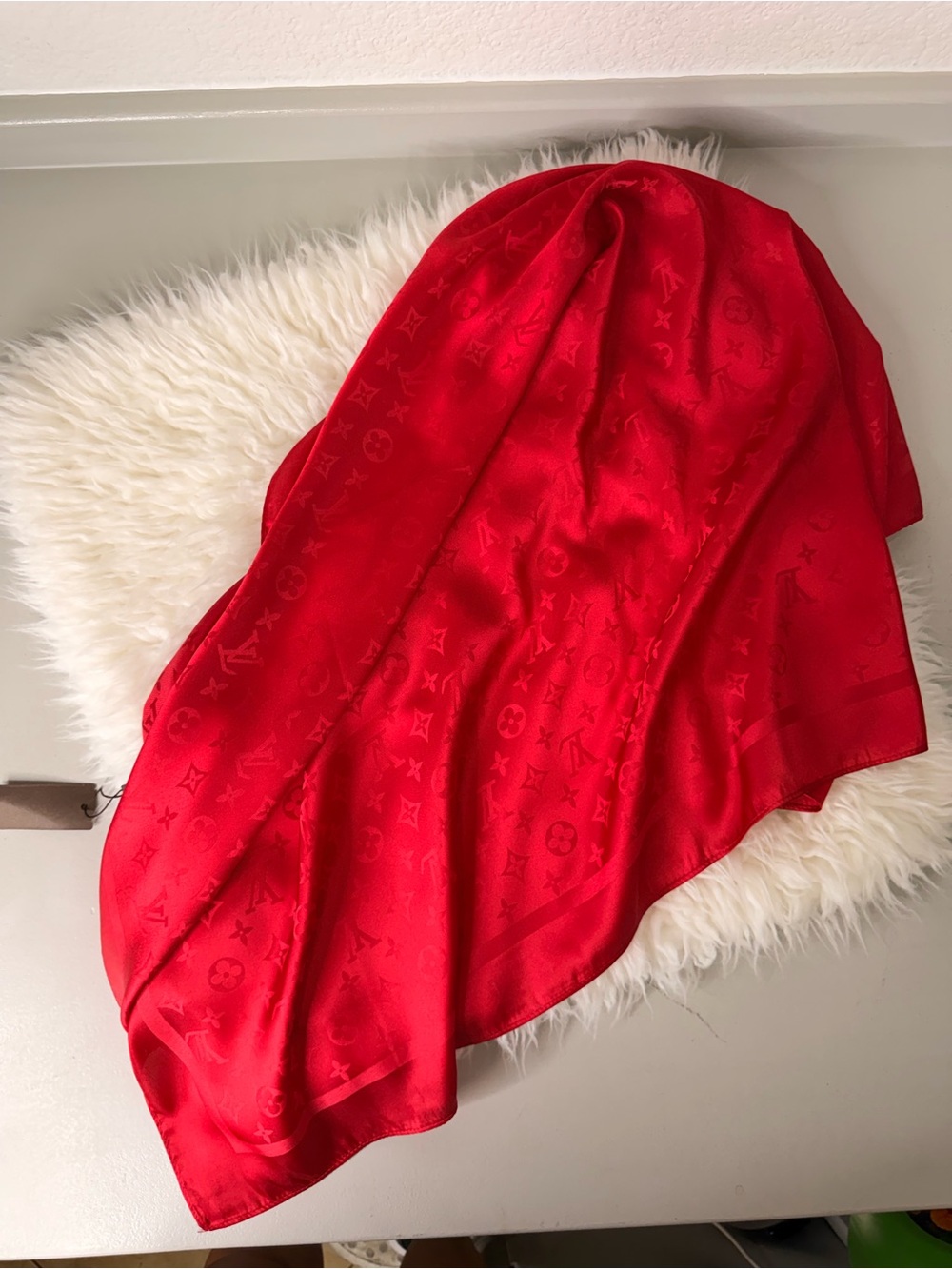 Lux Red Satin Jacquard Shawl - Women Intimates & Sleepwear